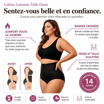 Culotte gainante taille haute — Effet ventre plat sans coutures