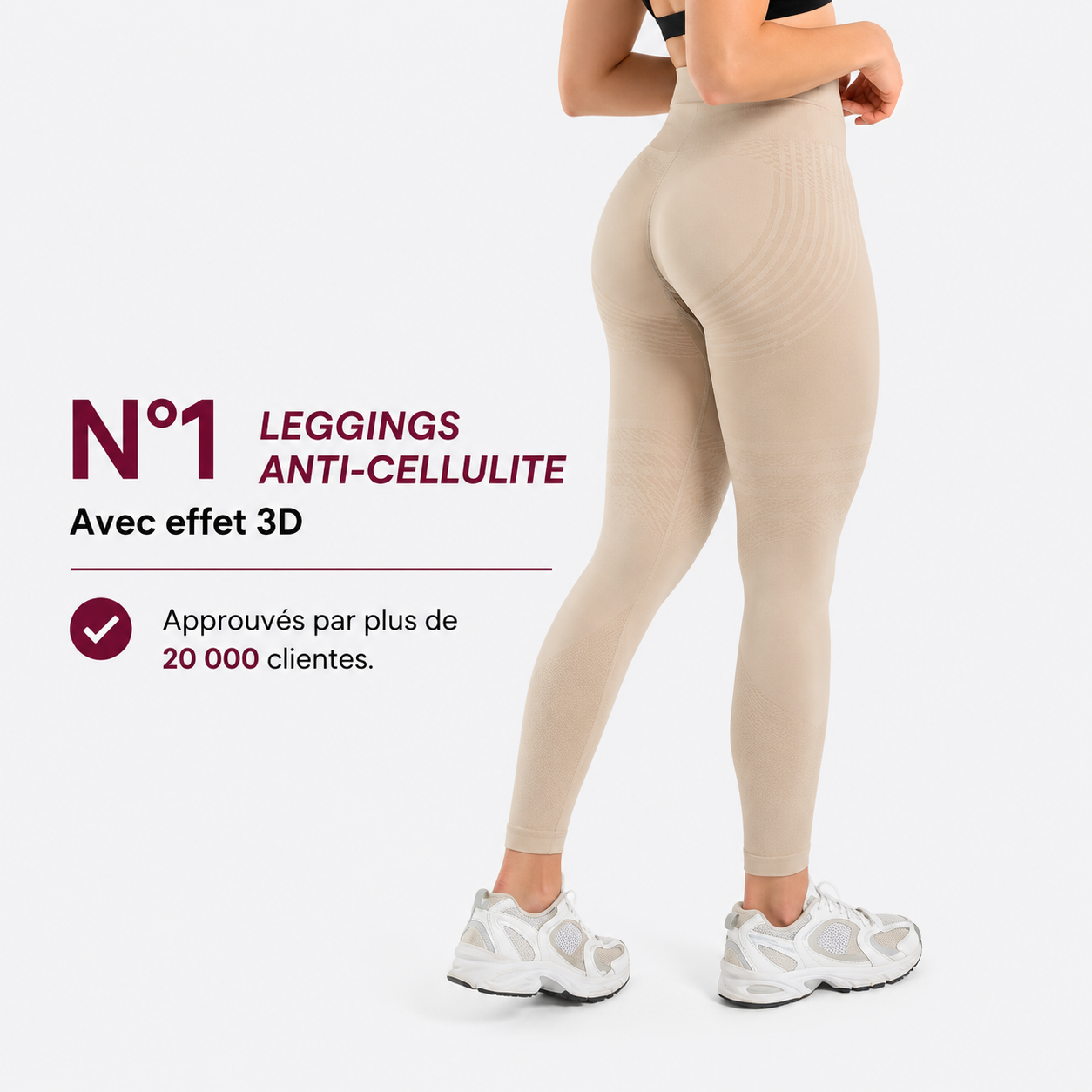 Legging gainant 3D – Effet push-up et anti-cellulite