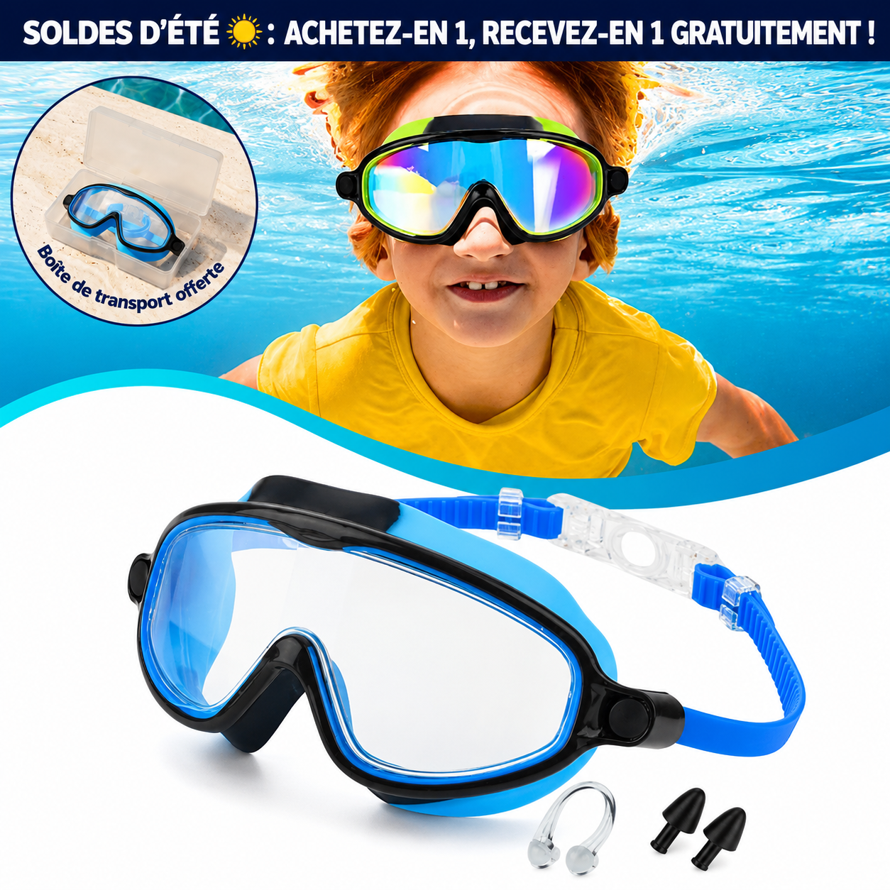 Lunettes de natation à clipser