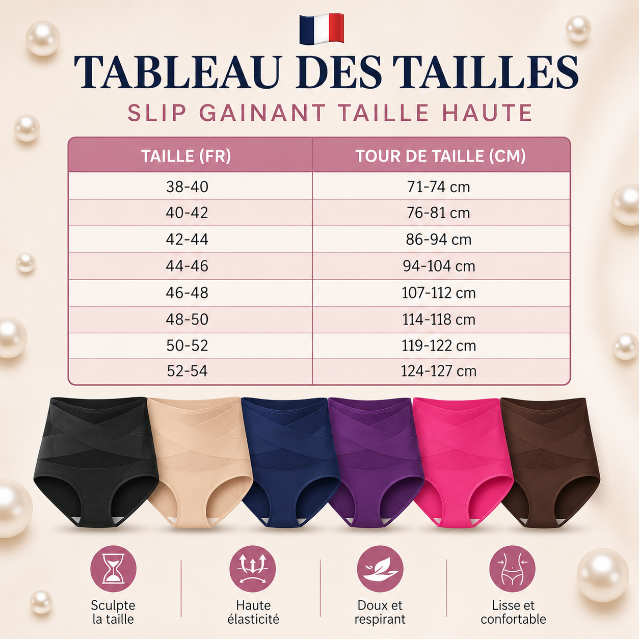 Culotte gainante taille haute — Effet ventre plat sans coutures