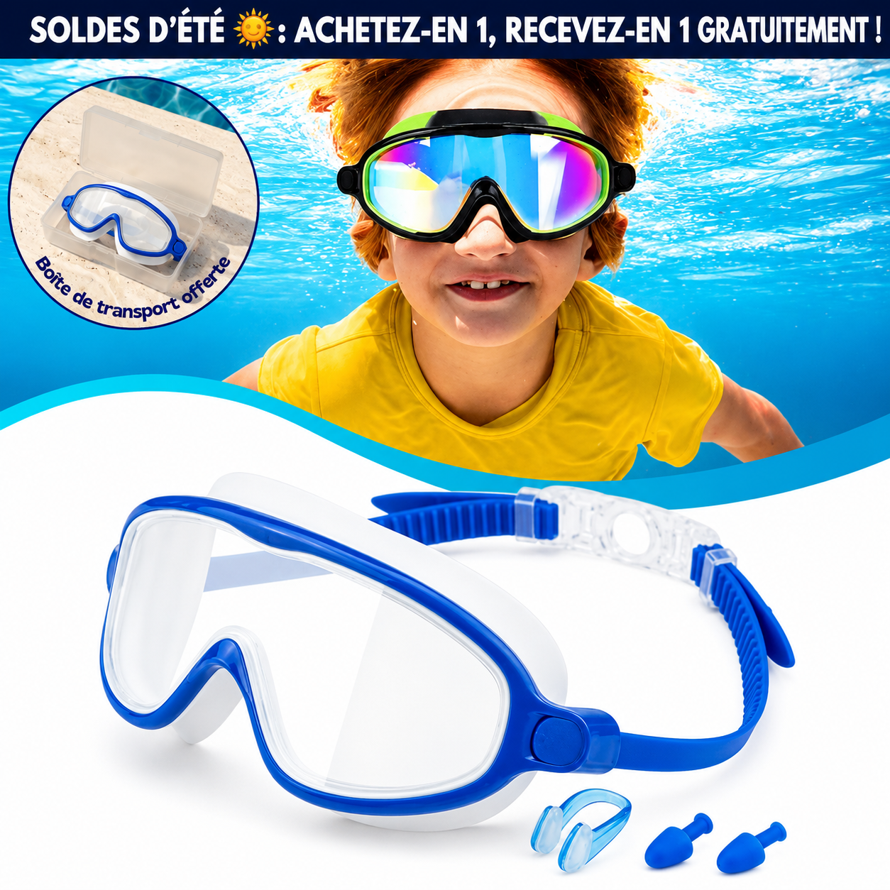Lunettes de natation à clipser