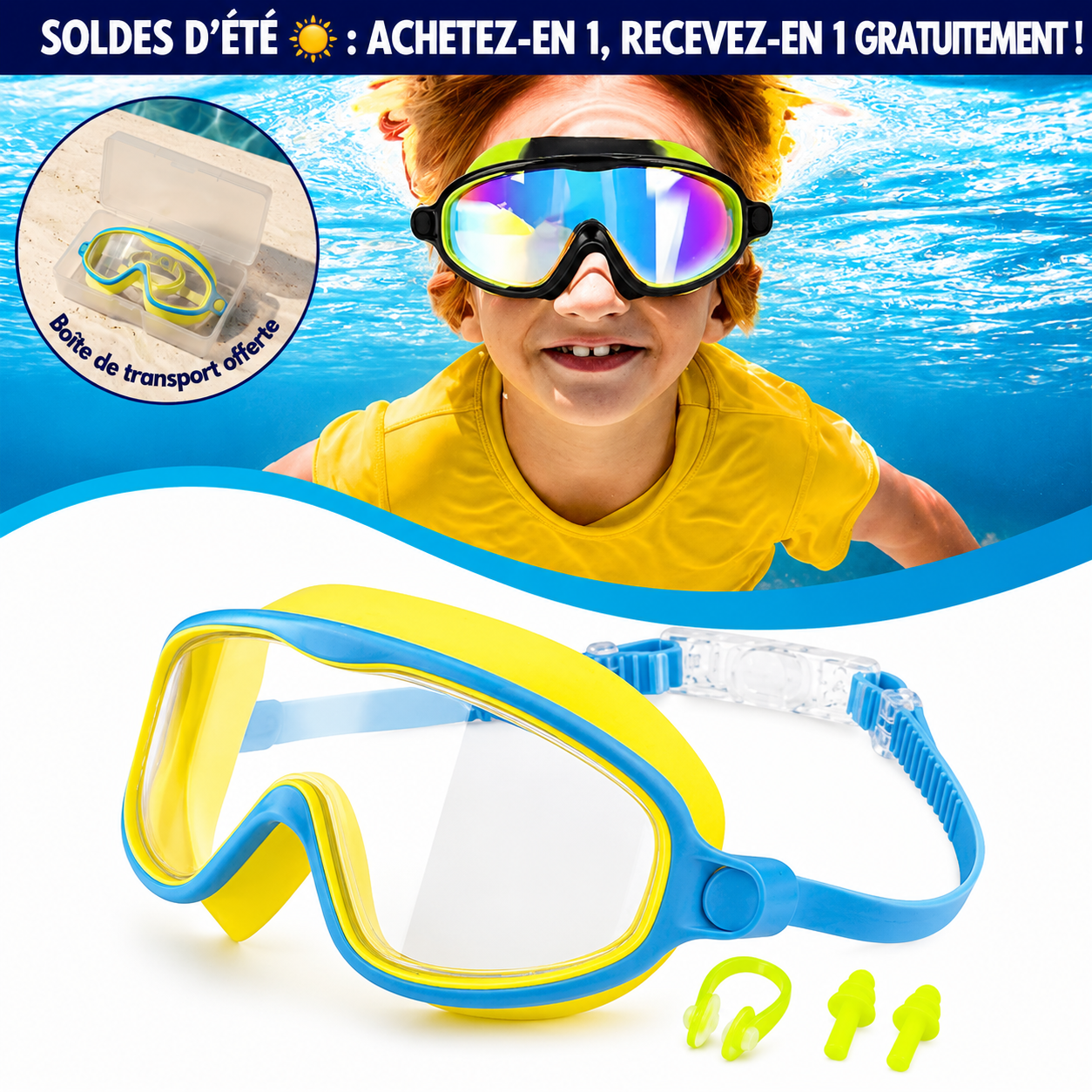 Lunettes de natation à clipser