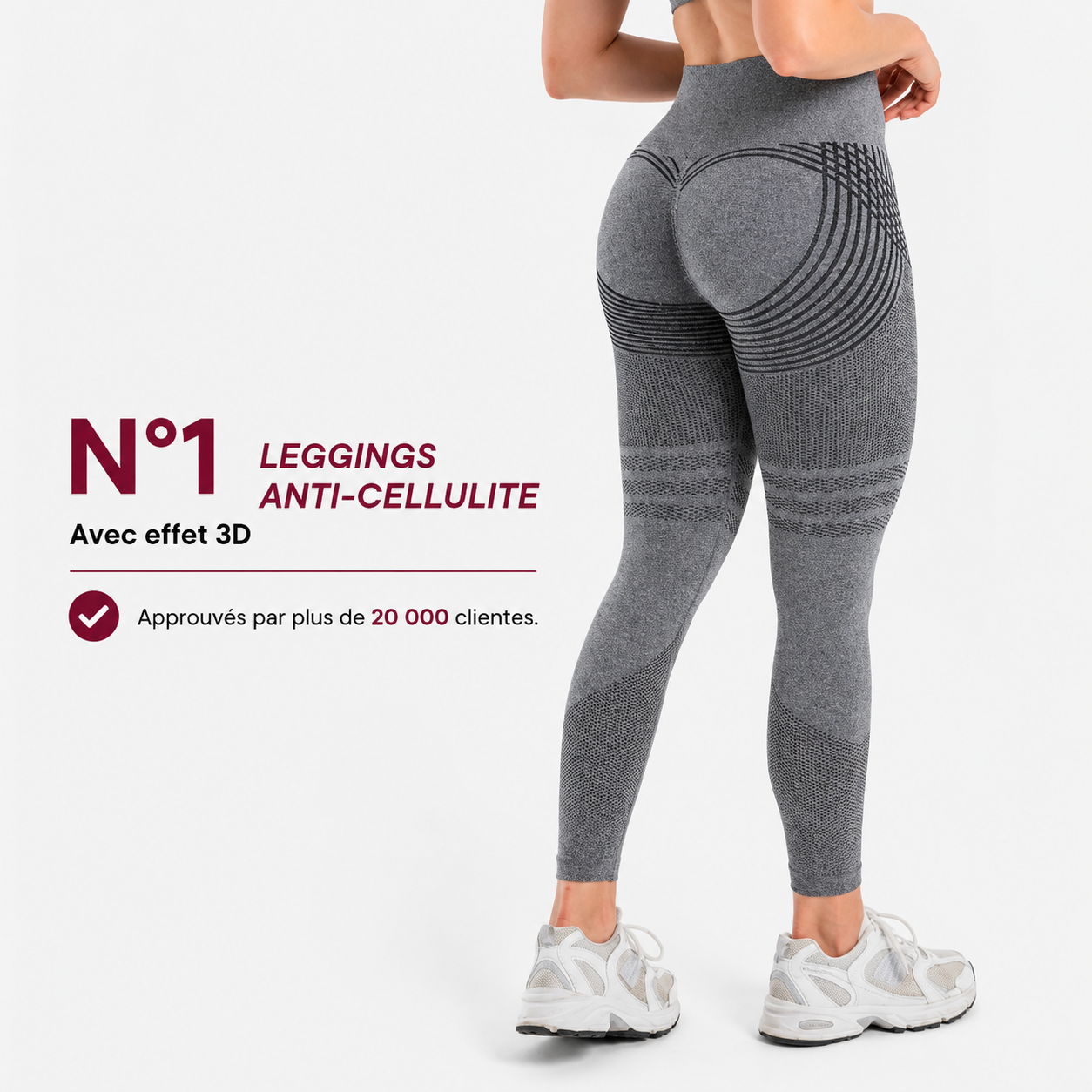 Legging gainant 3D – Effet push-up et anti-cellulite