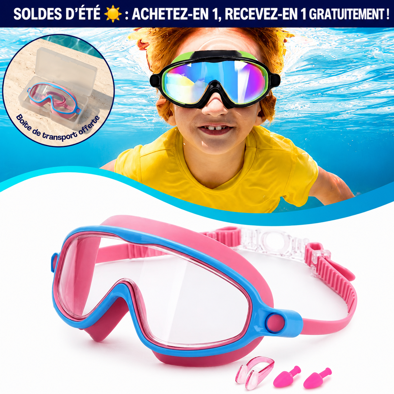 Lunettes de natation à clipser