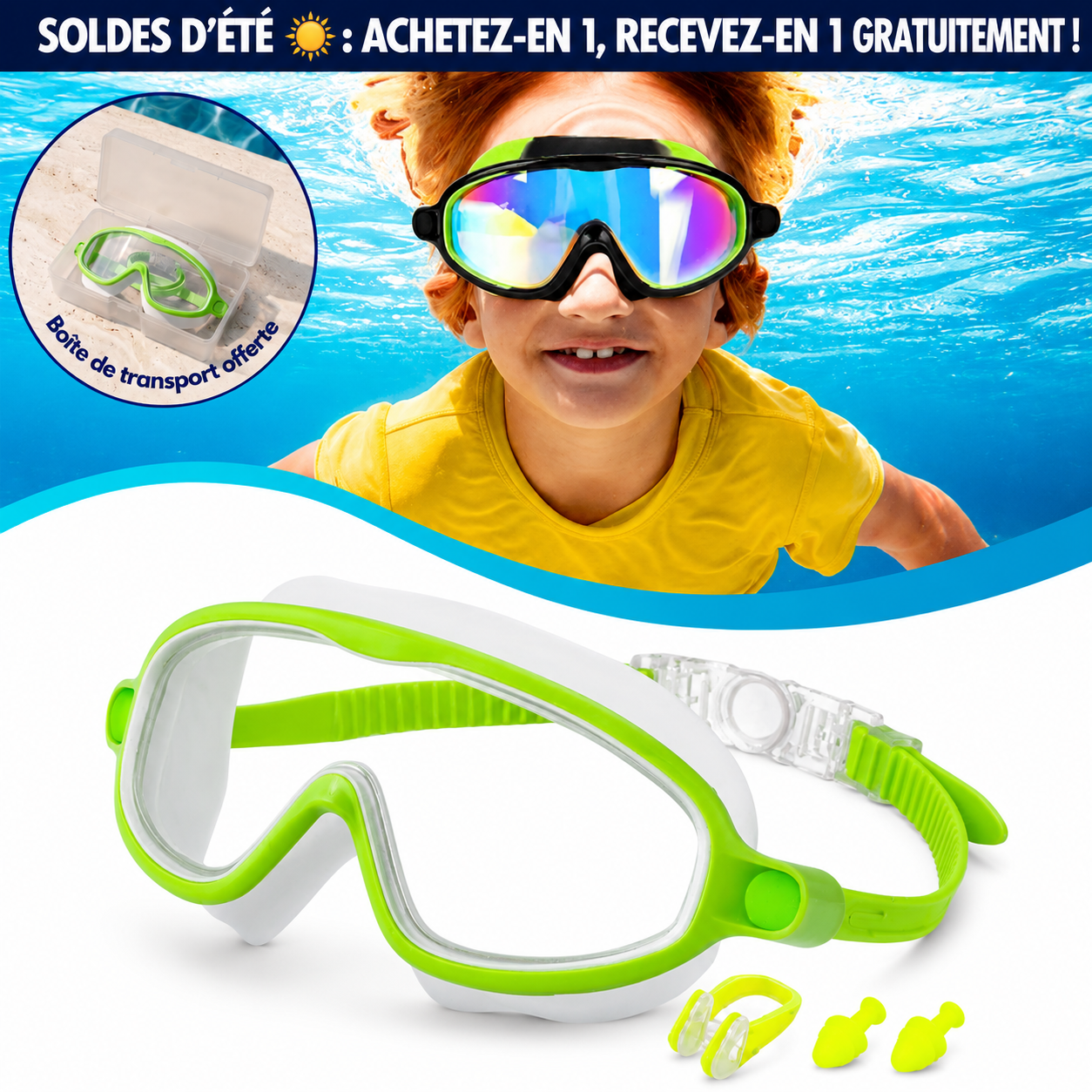 Lunettes de natation à clipser