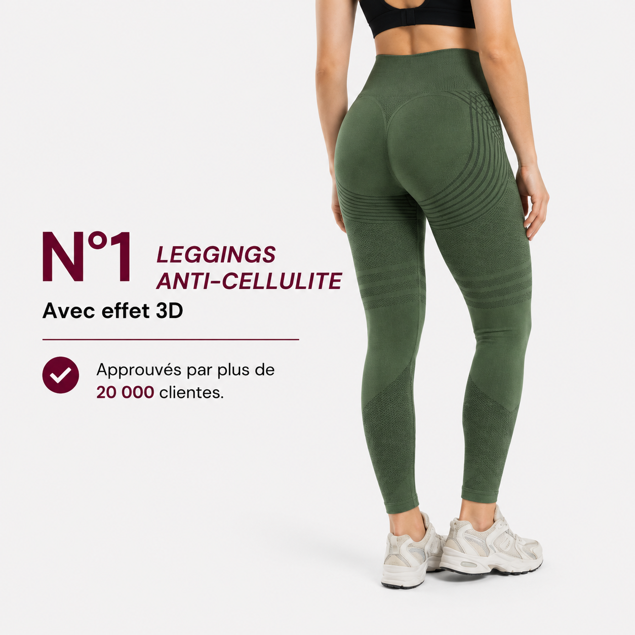 Legging gainant 3D – Effet push-up et anti-cellulite