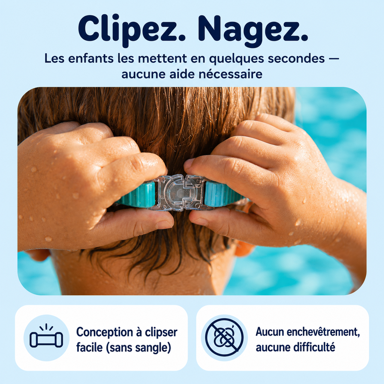 Lunettes de natation à clipser